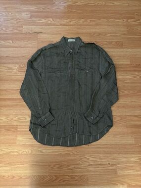 Radius Men’s Olive Green Long-Sleeve Button-Up Shirt